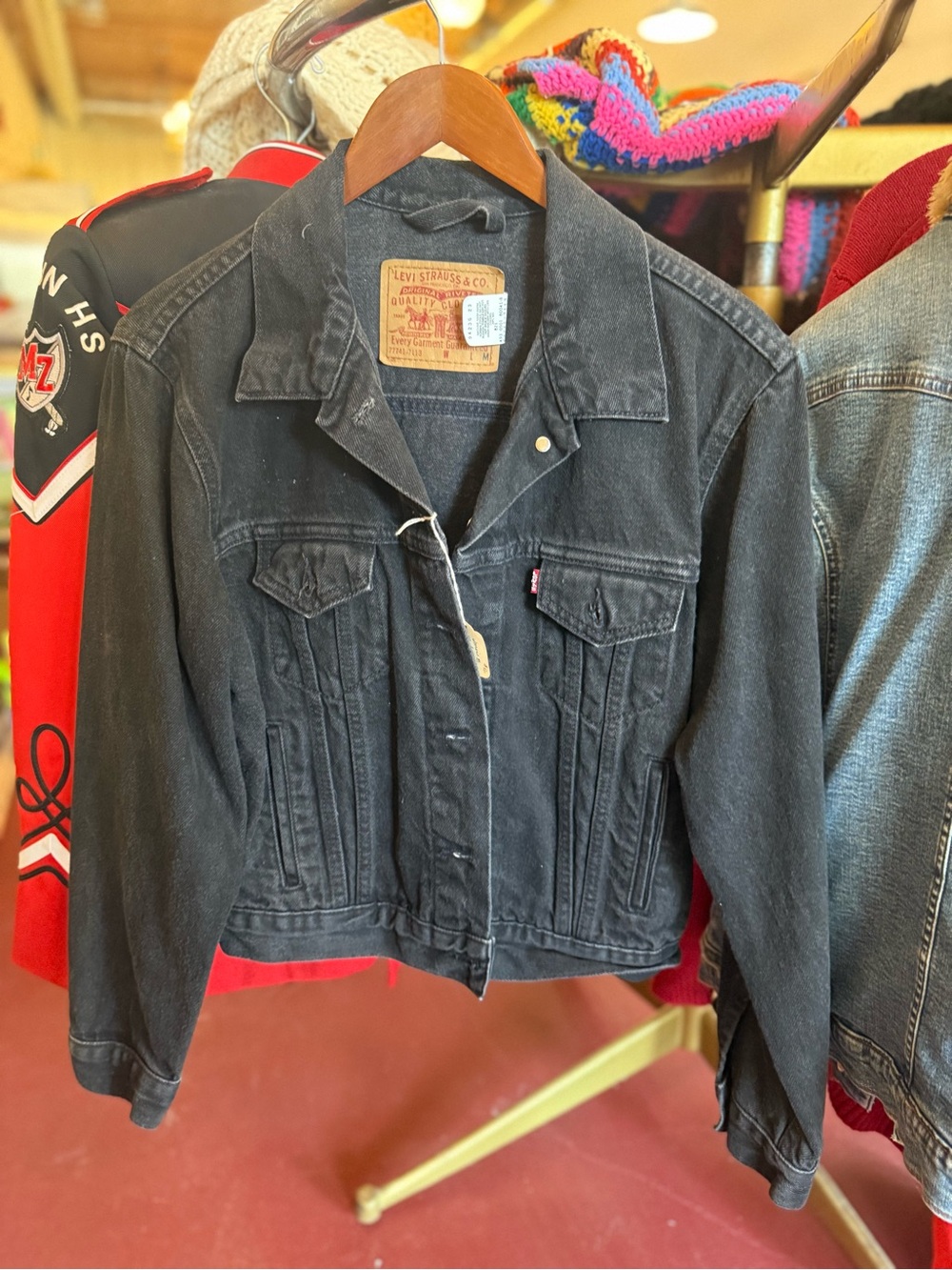 Levi's Black Washed Denim Trucker Jacket
